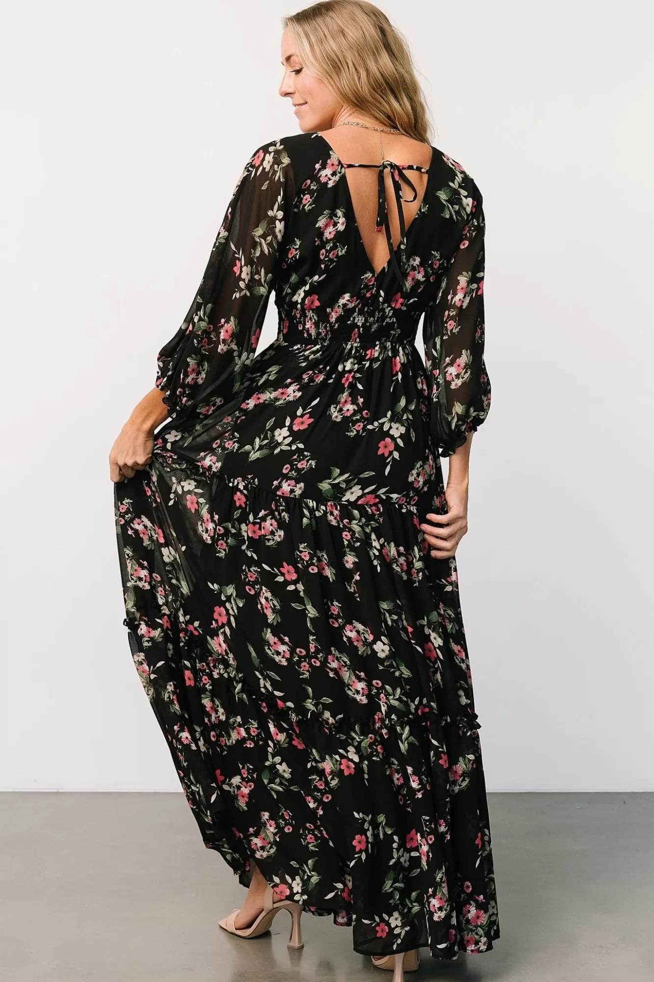 Baltic Born Maxi Dresses | Maxi Dresses | Sawyer Tiered Maxi Dress | Black + Berry