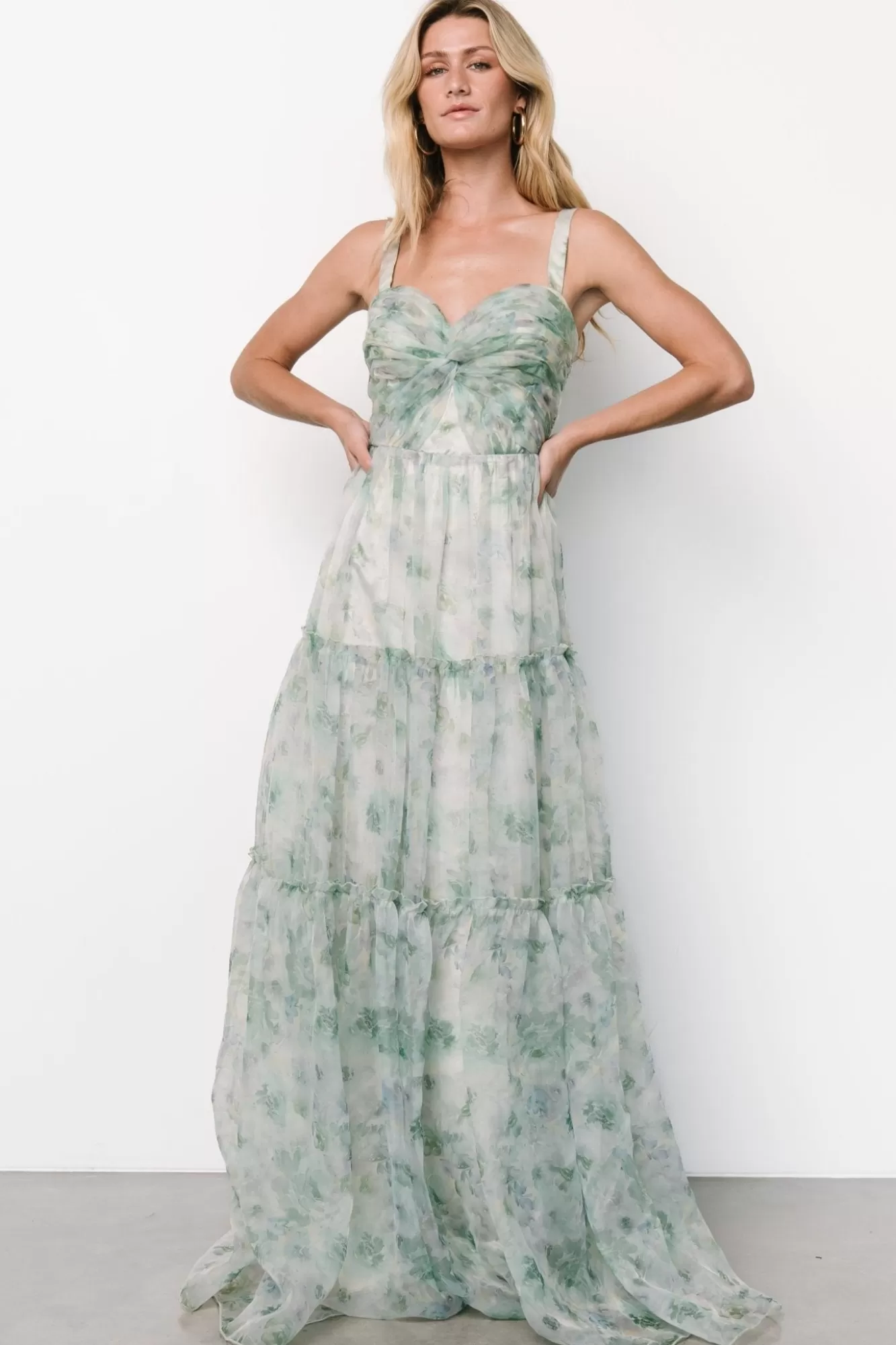 Baltic Born Maxi Dresses | Maxi Dresses | Sinclair Sweetheart Gown | Green Floral