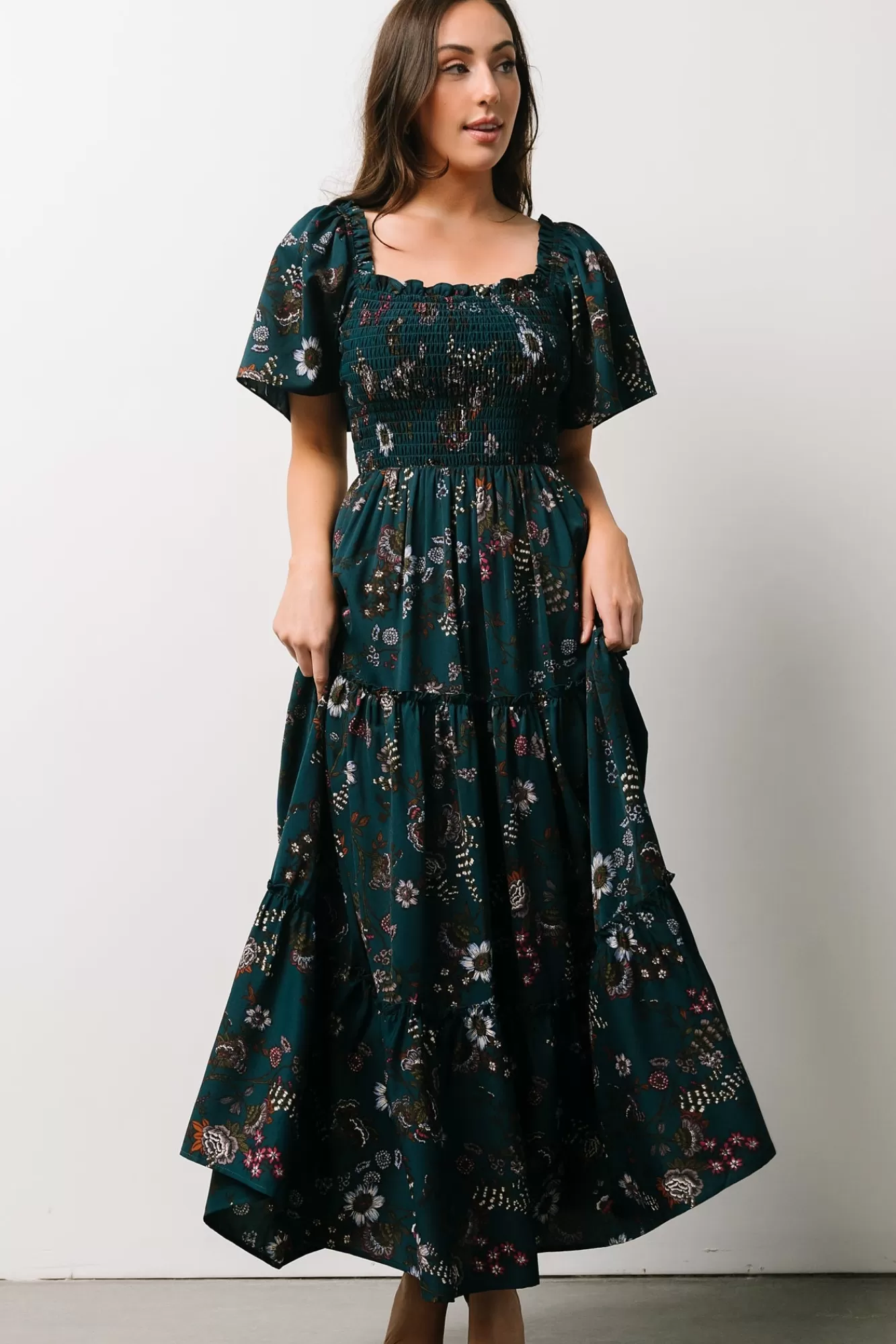 Baltic Born Maxi Dresses | Maxi Dresses | Southampton Smocked Maxi Dress | Jade Blossom