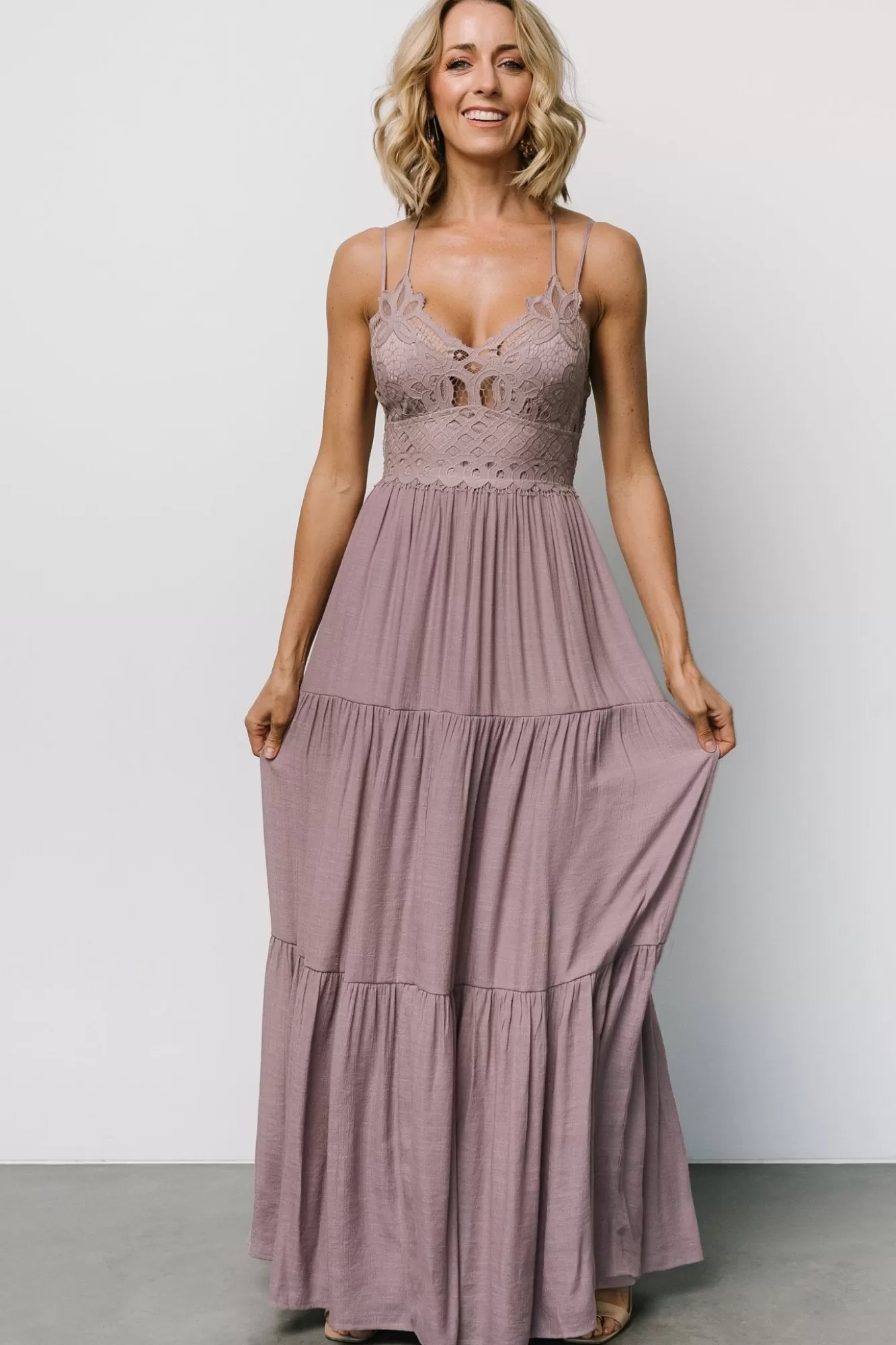 Baltic Born Maxi Dresses | Maxi Dresses | Summerlin Lace Top Maxi Dress | Dusty Mauve