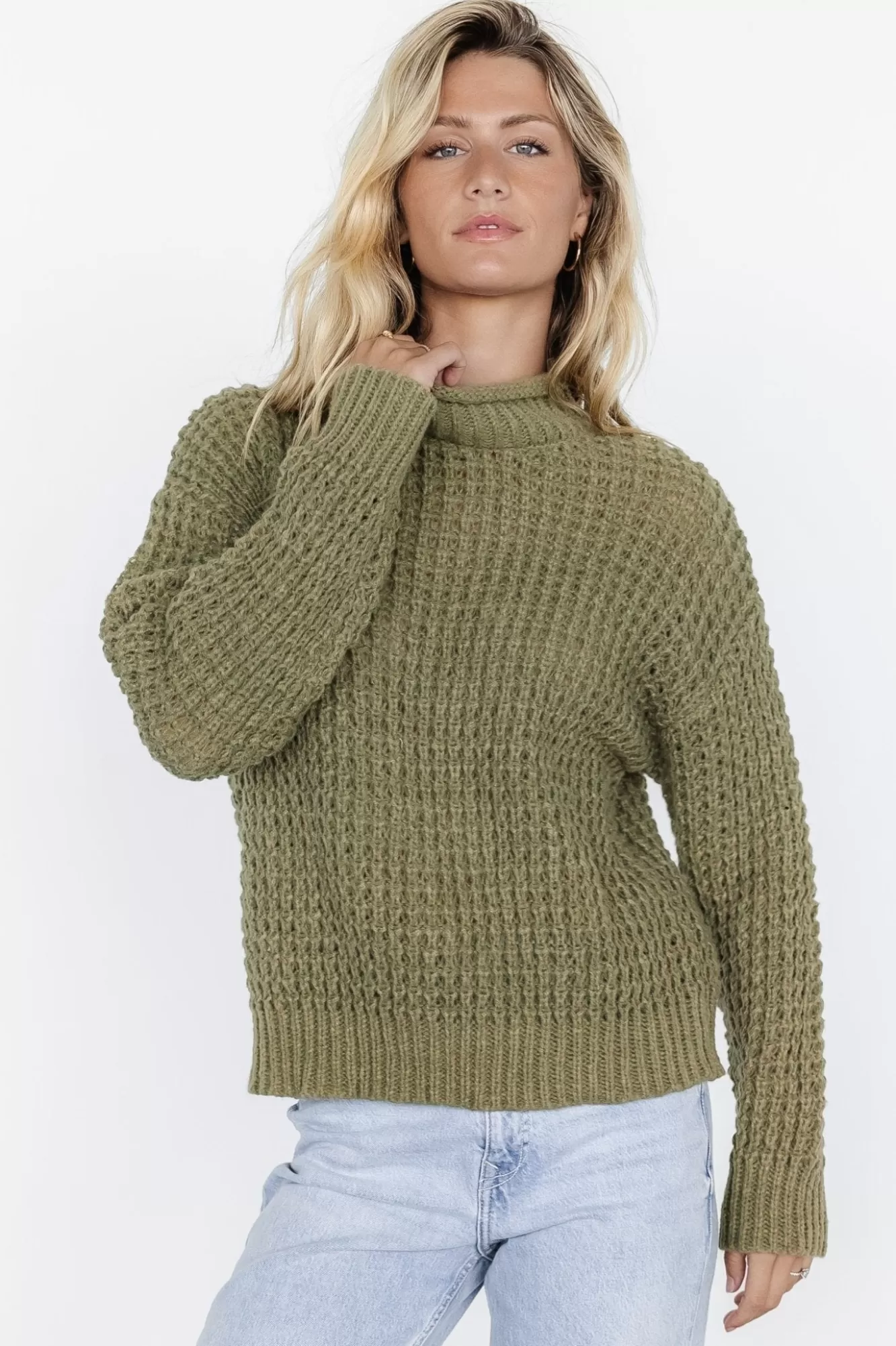 Baltic Born Sweaters | Syracuse Chunky Knit Sweater | Dusty Olive