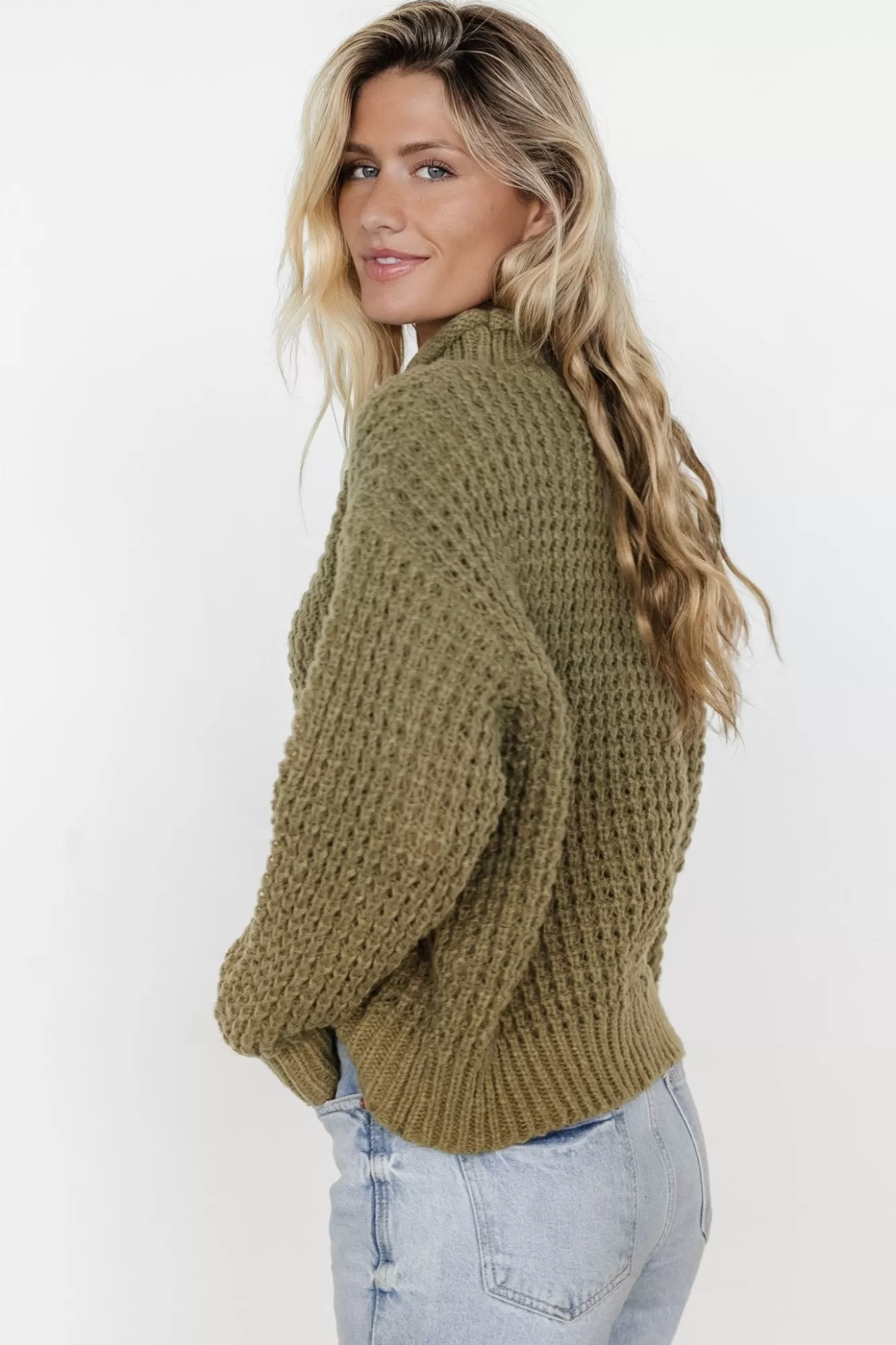 Baltic Born Sweaters | Syracuse Chunky Knit Sweater | Dusty Olive