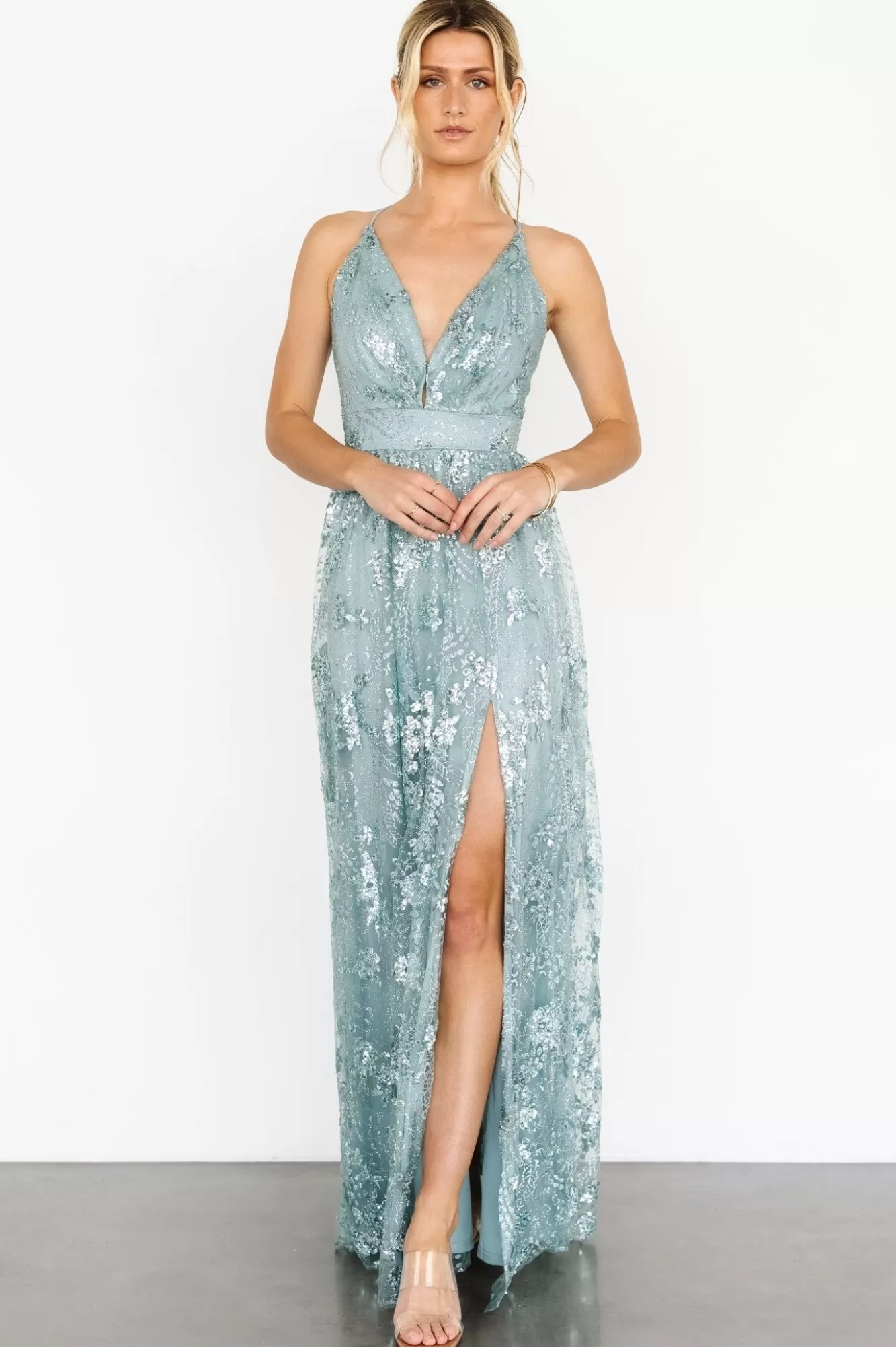 Baltic Born Maxi Dresses | Maxi Dresses | Tasha Sequin Gown | Sage Blue