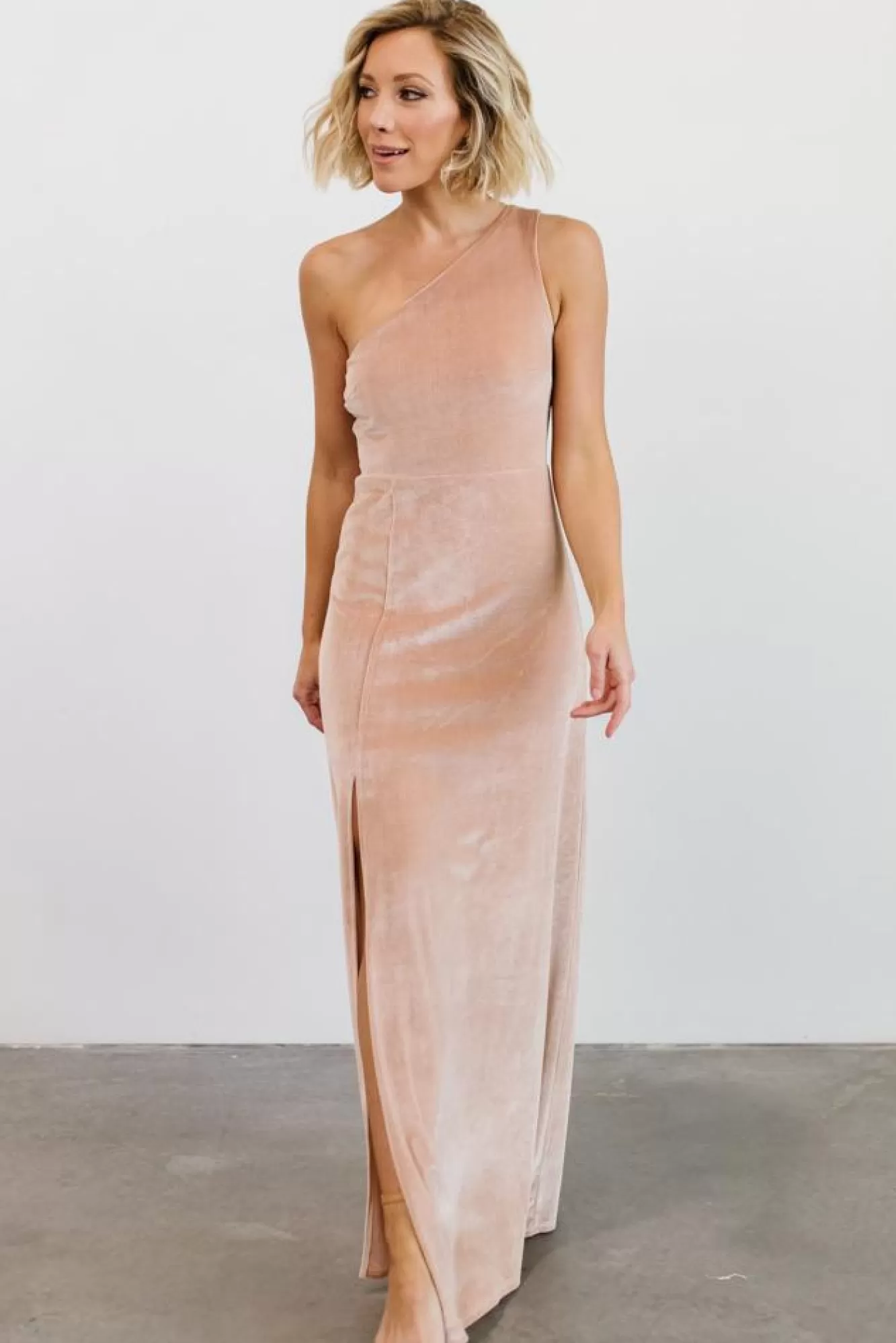 Baltic Born Maxi Dresses | Maxi Dresses | Tatiana Velvet One Shoulder Maxi Dress |