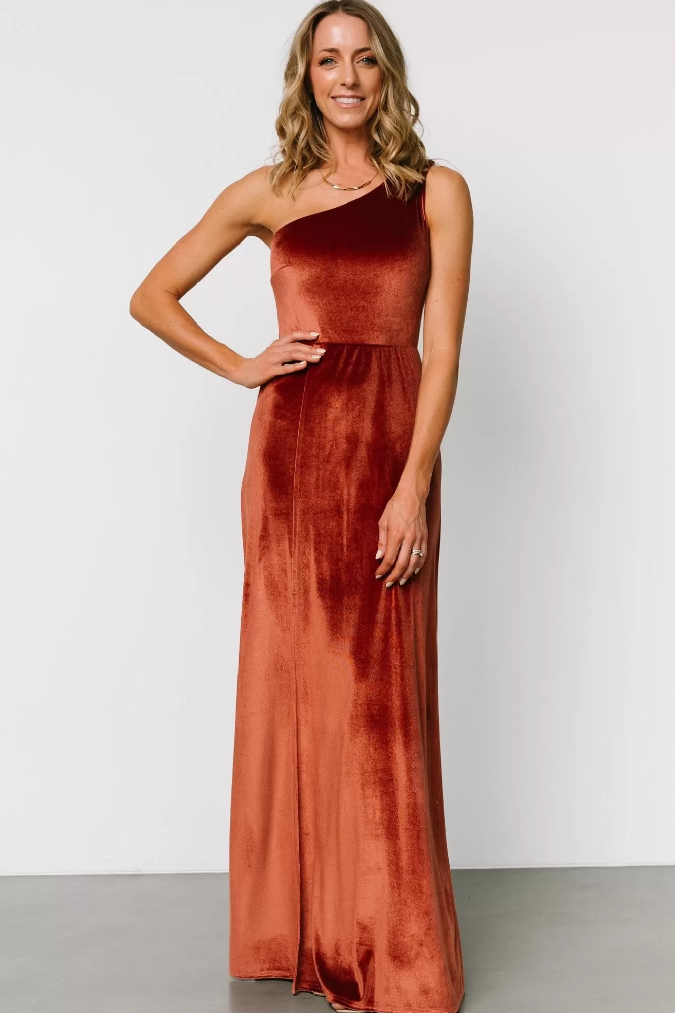 Baltic Born Maxi Dresses | Maxi Dresses | Tatiana Velvet One Shoulder Maxi Dress |