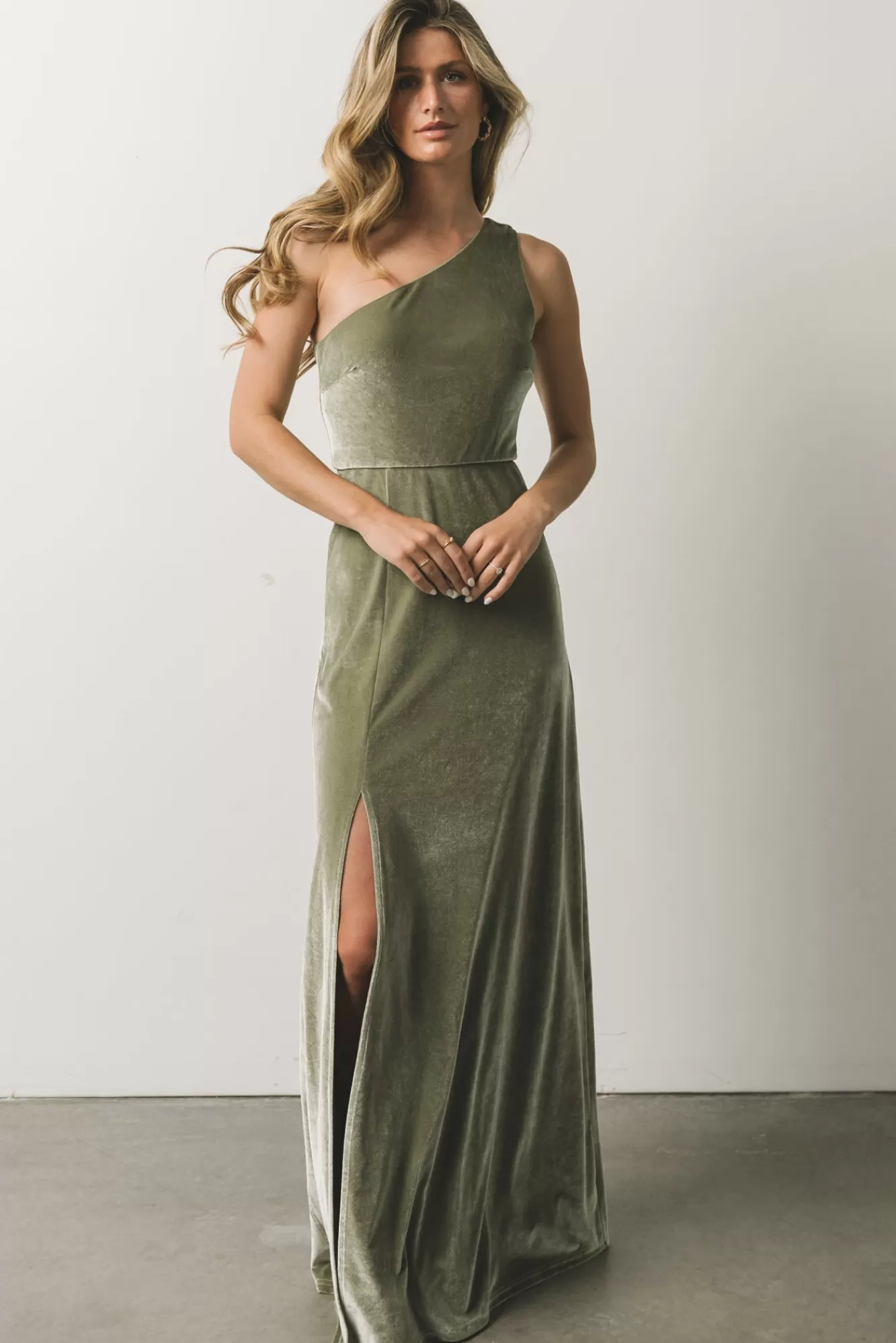 Baltic Born Maxi Dresses | Maxi Dresses | Tatiana Velvet One Shoulder Maxi Dress |