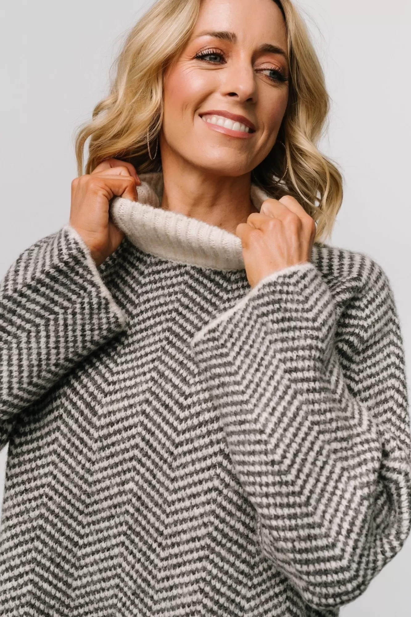 Baltic Born Sweaters | Trisha Knit Sweater | Ivory Stripe