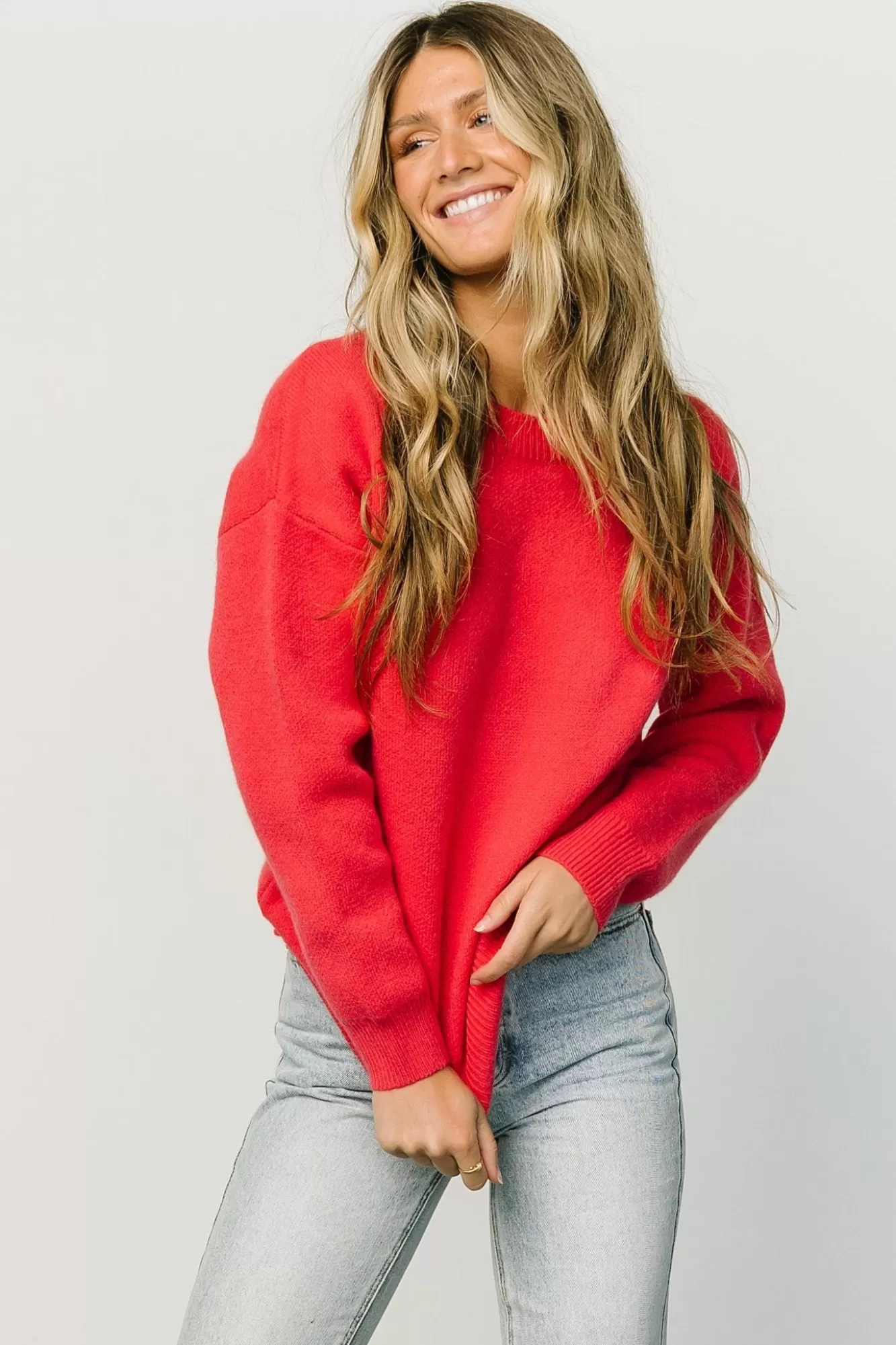 Baltic Born Sweaters | Tyson Knit Sweater | Cherry Red