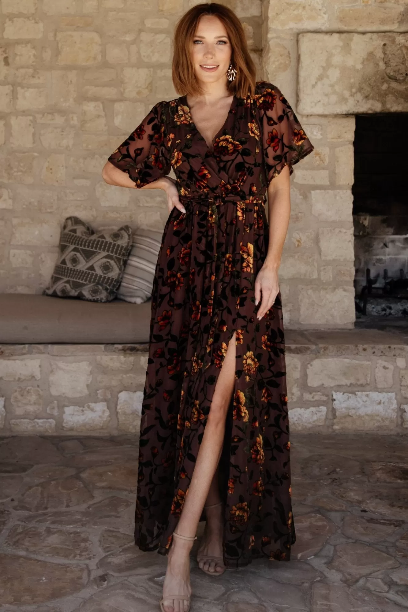 Baltic Born Maxi Dresses | Maxi Dresses | Uma Velvet Maxi Dress | Clove + Amber Floral