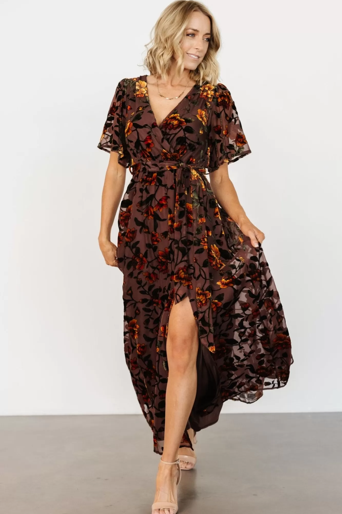 Baltic Born Maxi Dresses | Maxi Dresses | Uma Velvet Maxi Dress | Clove + Amber Floral