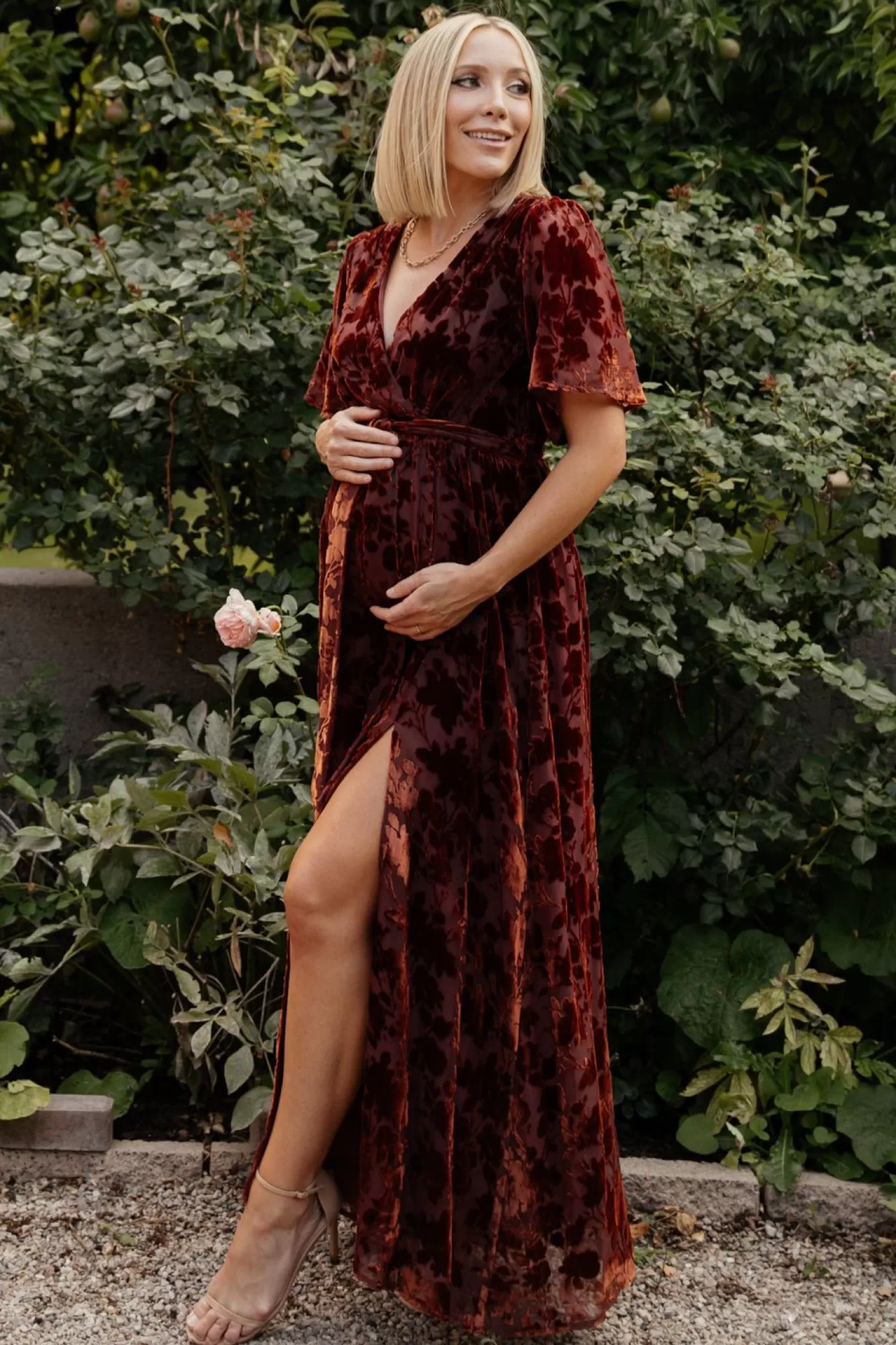 Baltic Born Maxi Dresses | Maxi Dresses | Uma Velvet Maxi Dress | Copper Floral