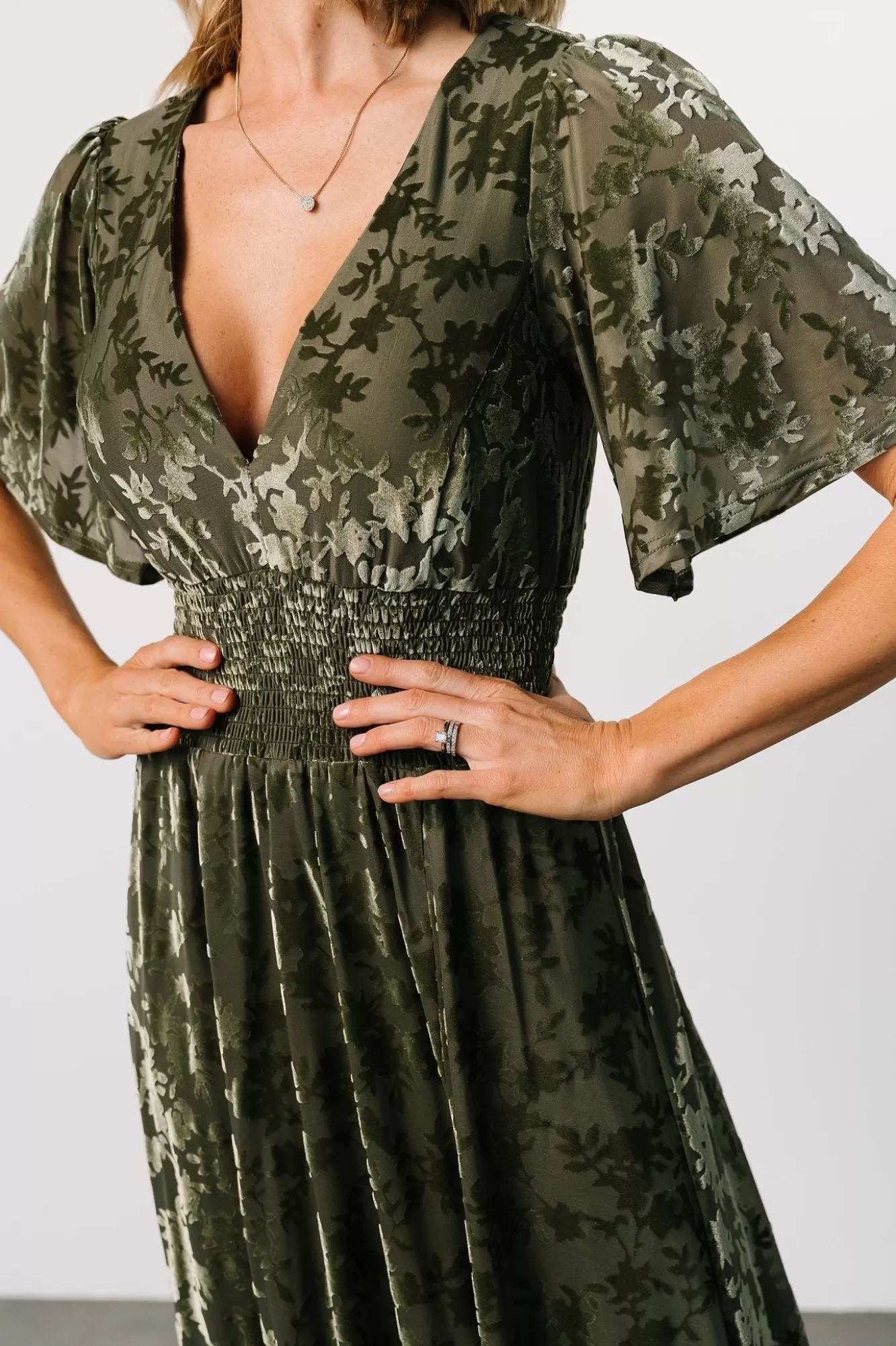 Baltic Born Maxi Dresses | Maxi Dresses | Veronica Velvet Maxi Dress | Dark Sage