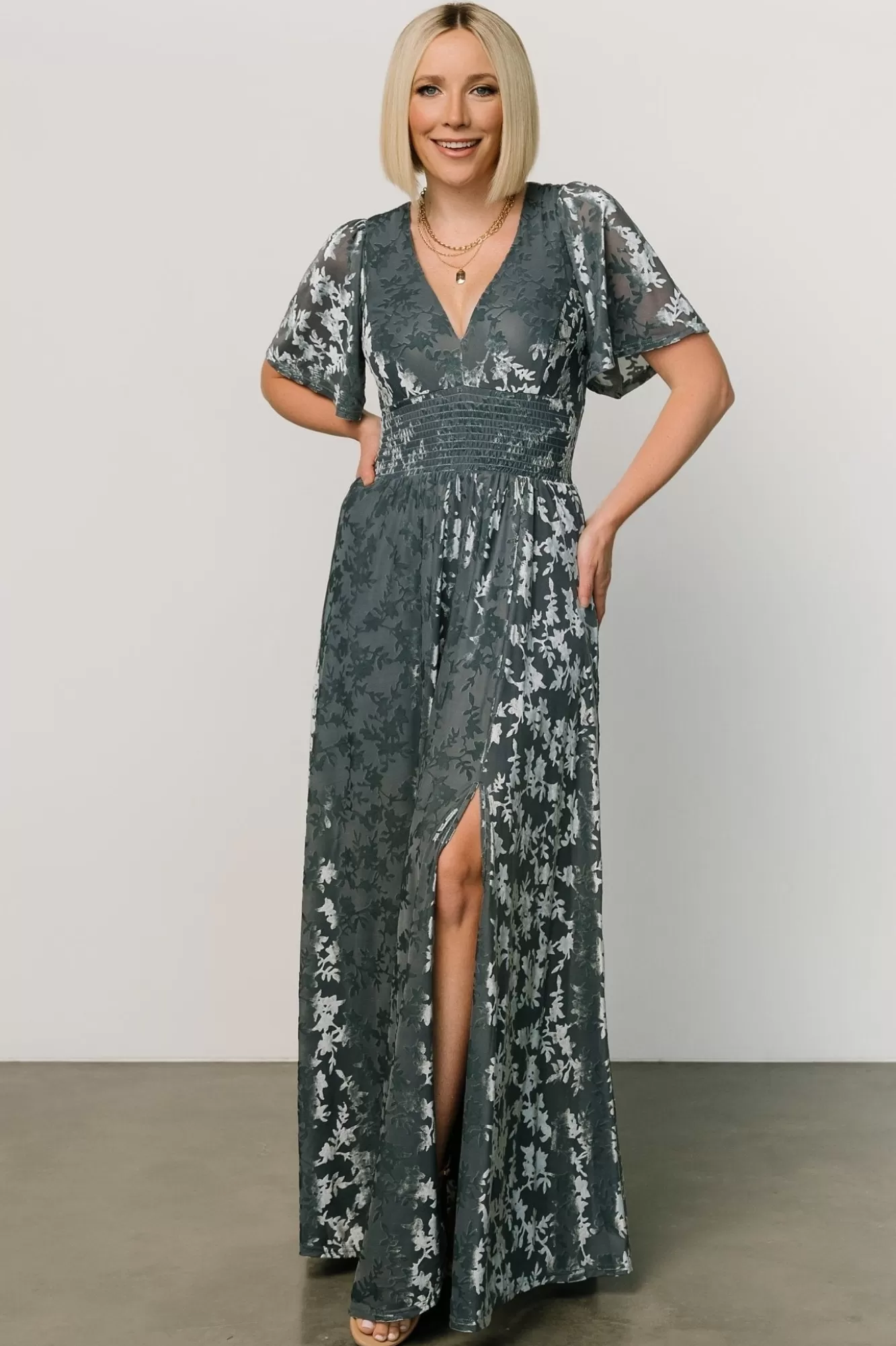 Baltic Born Maxi Dresses | Maxi Dresses | Veronica Velvet Maxi Dress | Slate Blue