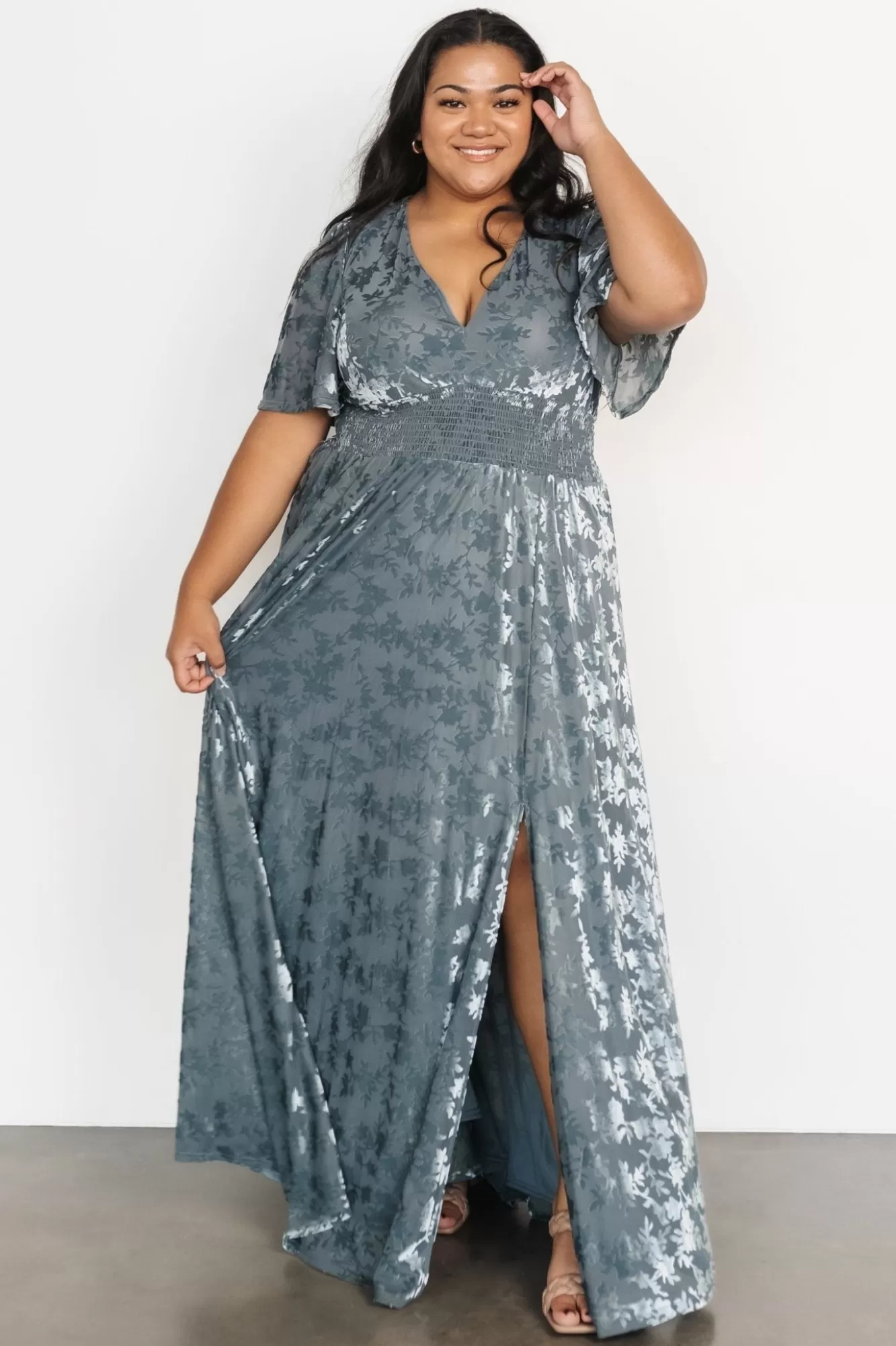 Baltic Born Maxi Dresses | Maxi Dresses | Veronica Velvet Maxi Dress | Slate Blue