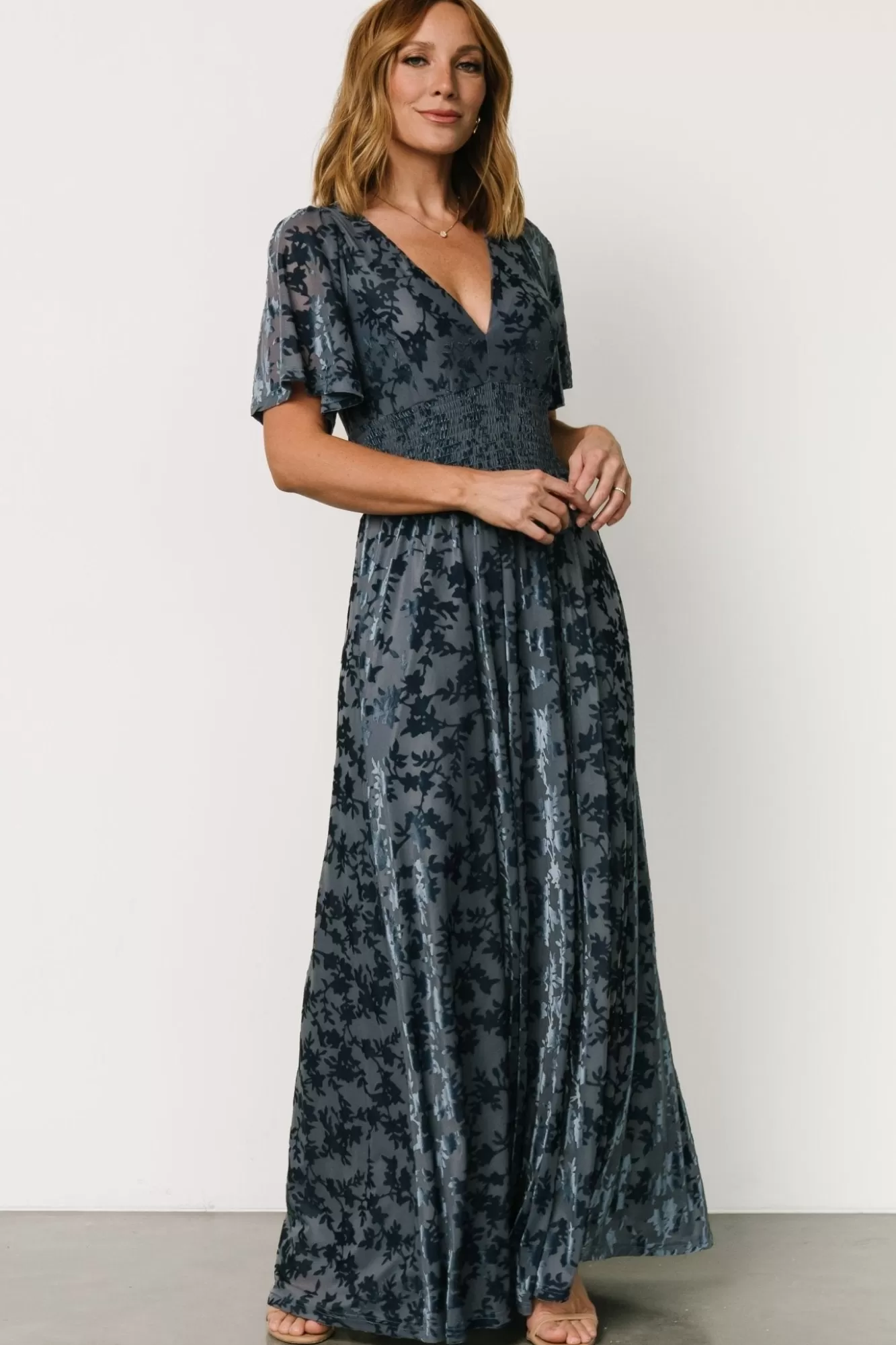 Baltic Born Maxi Dresses | Maxi Dresses | Veronica Velvet Maxi Dress | Whisper Blue