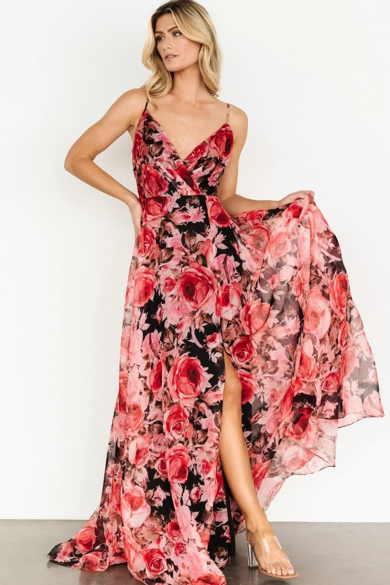 Baltic Born Maxi Dresses | Maxi Dresses | Vivienne Maxi Dress | Pink + Black Floral