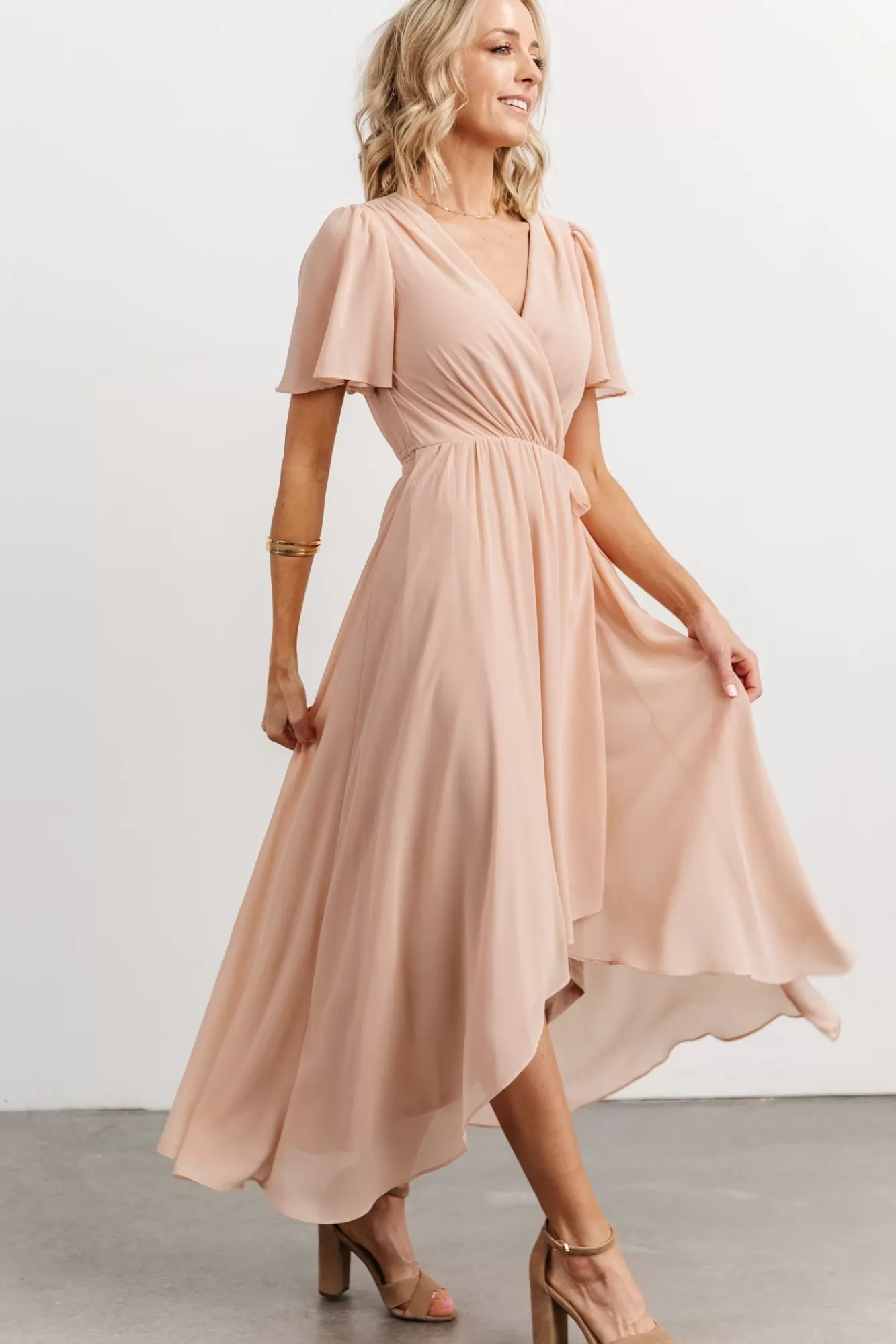 Baltic Born Guest Dresses | Wedding Guest | Waverly Wrap Dress | Dusty Blush