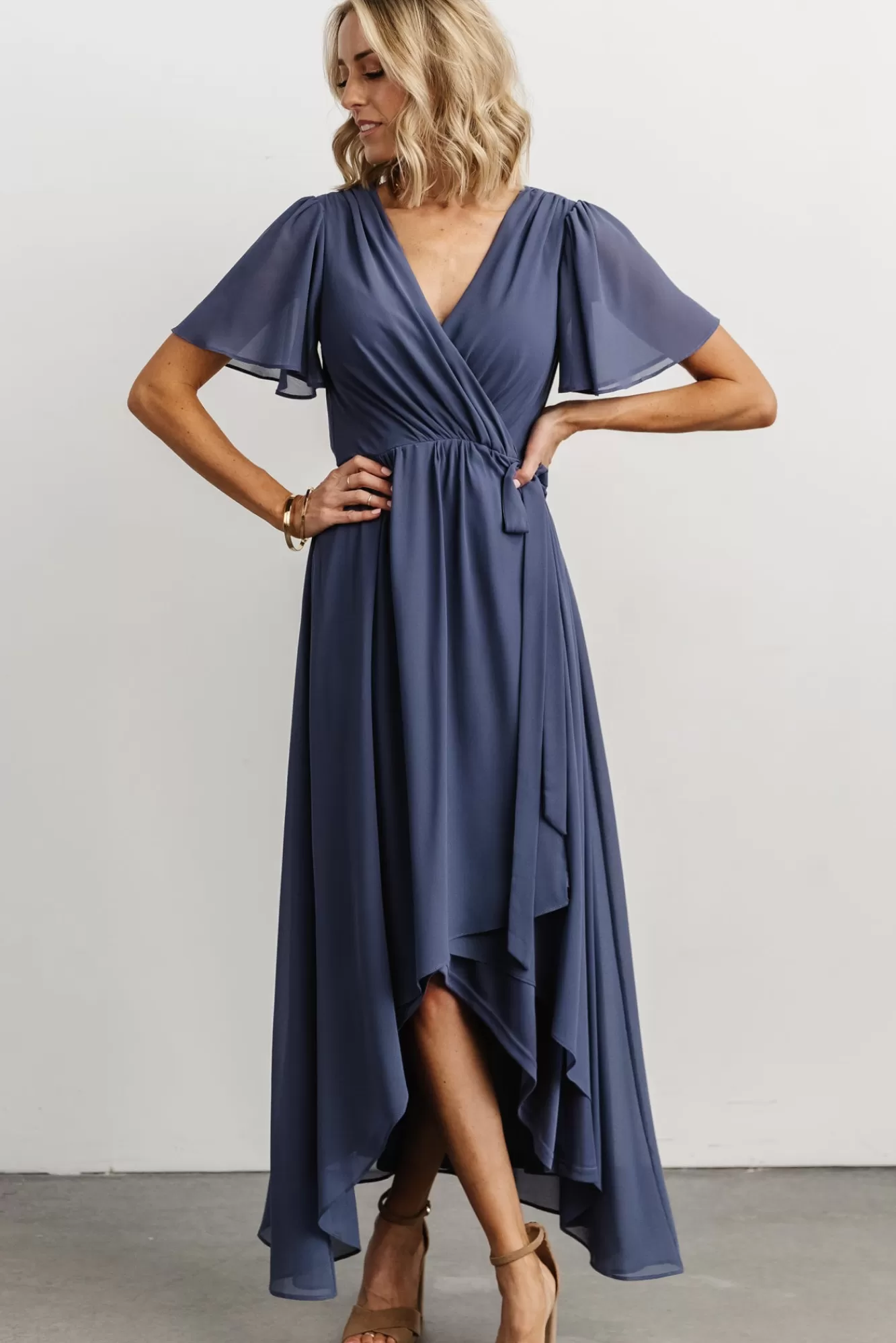 Baltic Born Maxi Dresses | Maxi Dresses | Waverly Wrap Dress | Slate Blue