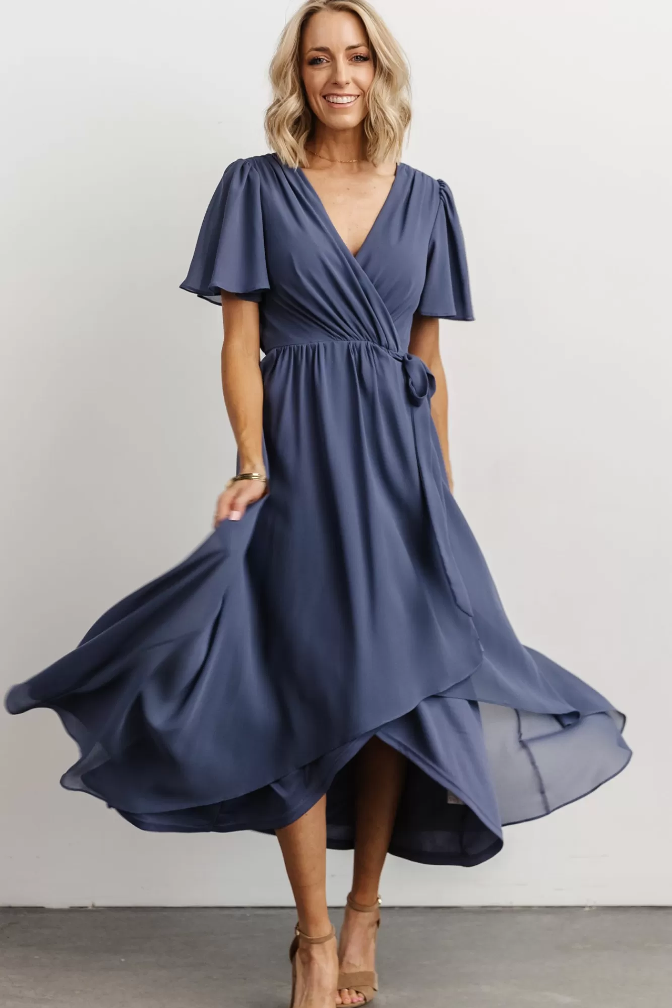 Baltic Born Maxi Dresses | Maxi Dresses | Waverly Wrap Dress | Slate Blue