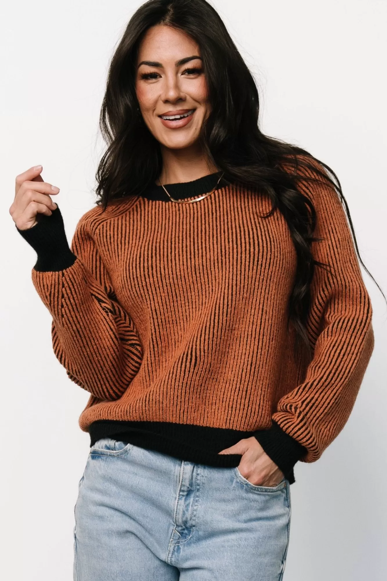 Baltic Born Sweaters | Winifred Ribbed Sweater | Black + Spice