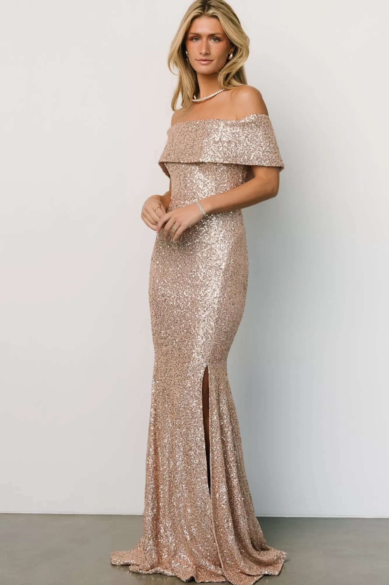 Baltic Born Maxi Dresses | Maxi Dresses | Yvonne Off Shoulder Sequin Gown |